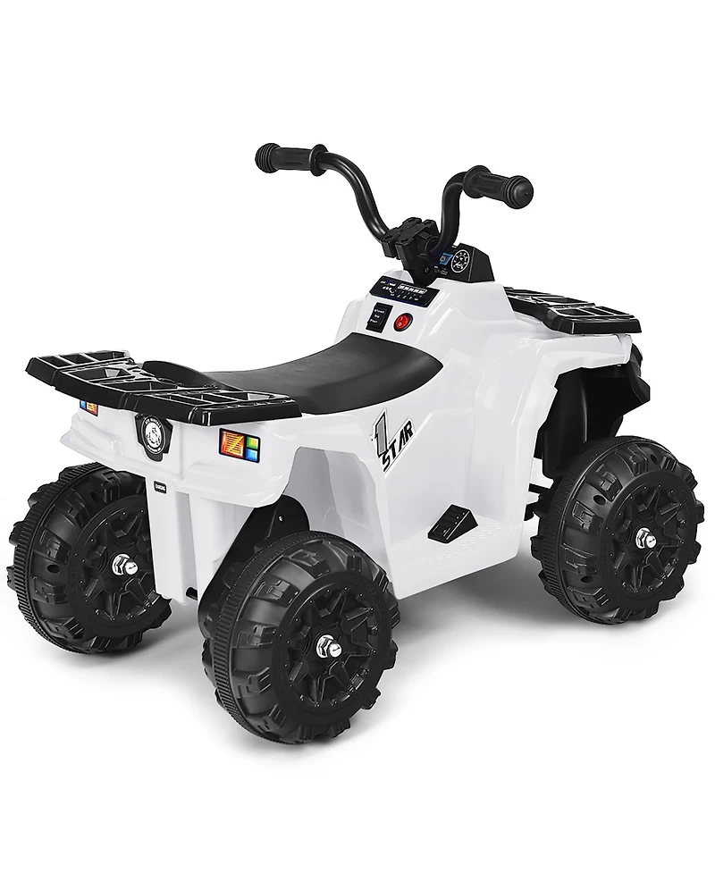 Kids Ride On Atv Quad 4 Wheeler Electric Toy Car 6V Battery Power Led Lights