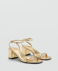 Mango Women's Block-Heel Strap Sandals