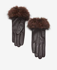 Mango Women's Combined Leather Gloves