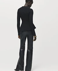 Mango Women's Ribbed Peplum Sweater