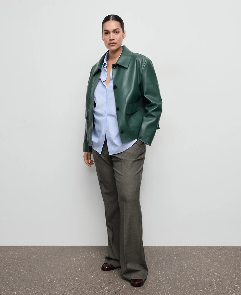 Mango Women's Belt Straight-Fit Pants