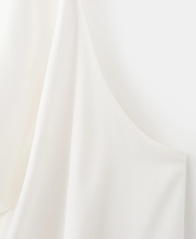 Mango Women's Draped Neck Satin Blouse