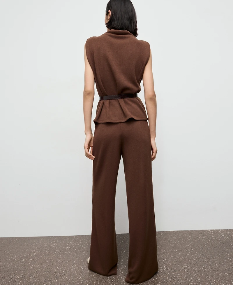 Mango Women's Seam-Detail Straight-Fit Pants