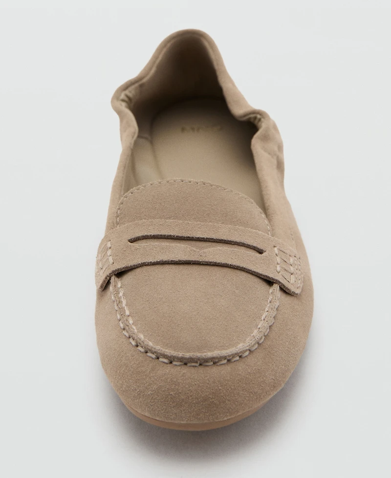 Mango Women's Suede Penny Loafers