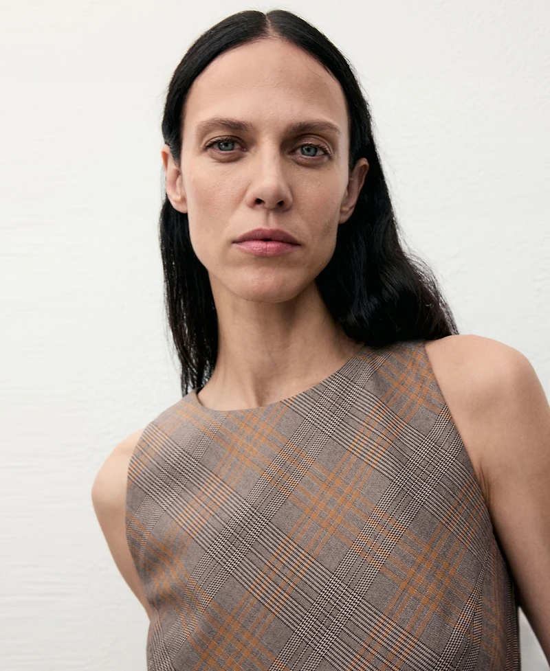 Mango Women's Check Belt Dress