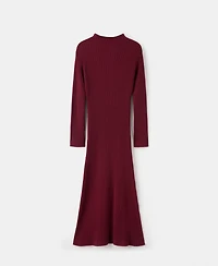 Mango Women's Perkins-Neck Ribbed Dress