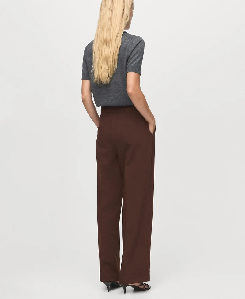 Mango Women's High-Waist Straight Pants