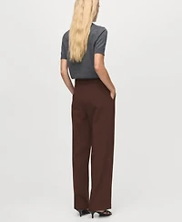 Mango Women's High-Waist Straight Pants