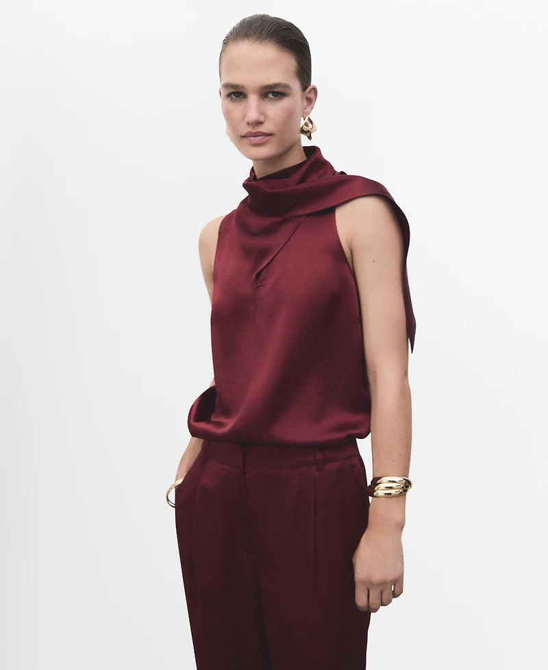 Mango Women's Foulard Satin Blouse