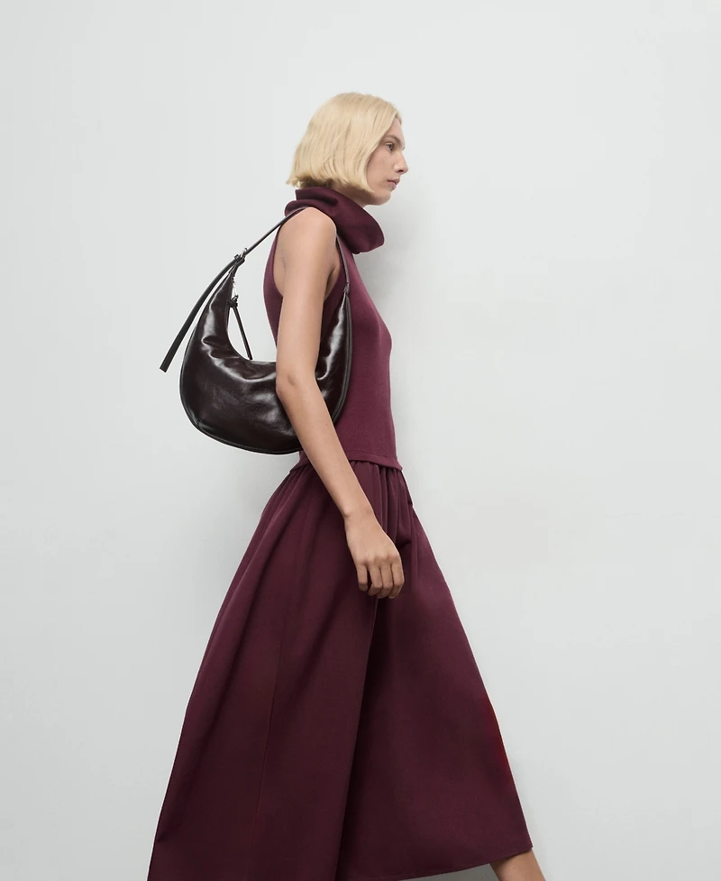 Mango Women's Combined Funnel Neck Dress