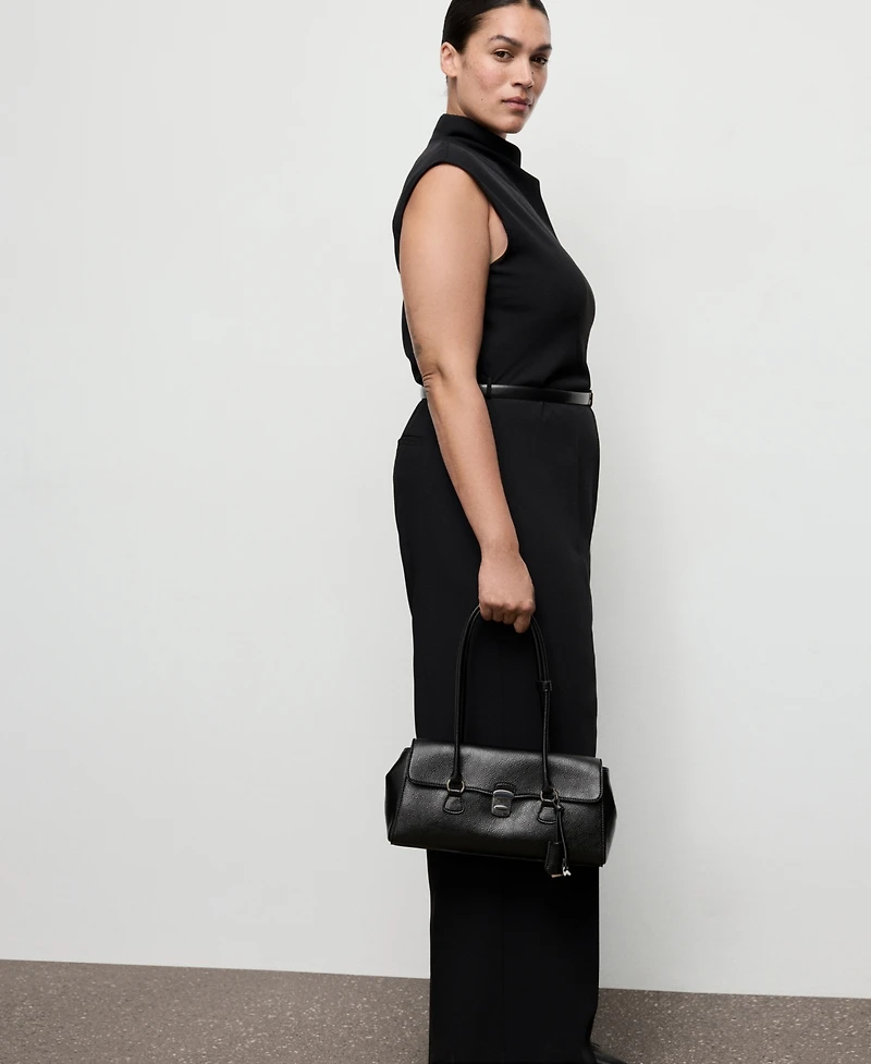 Mango Women's Draped Neck And Belt Jumpsuit