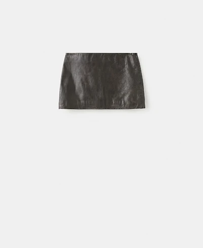 Mango Women's Leather Miniskirt