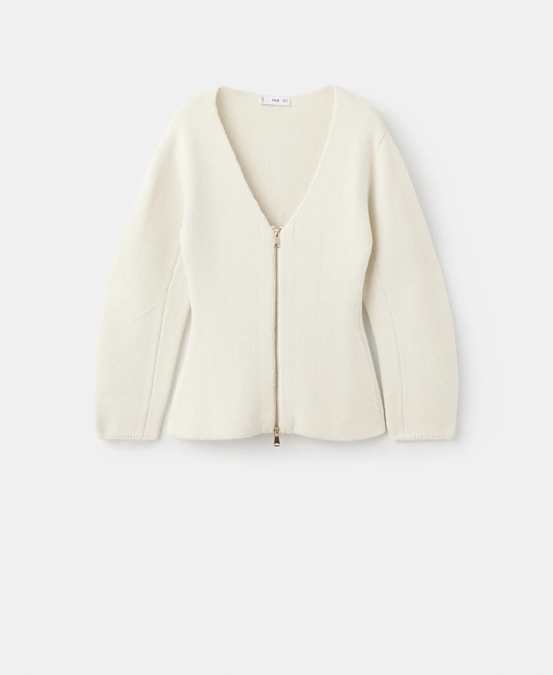 Mango Women's Knitted Zip Jacket