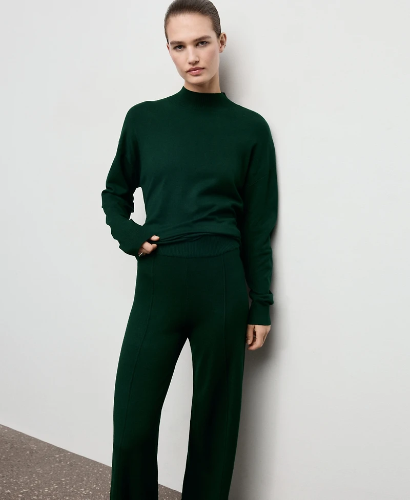 Mango Women's Stitching Detail Knitted Trousers