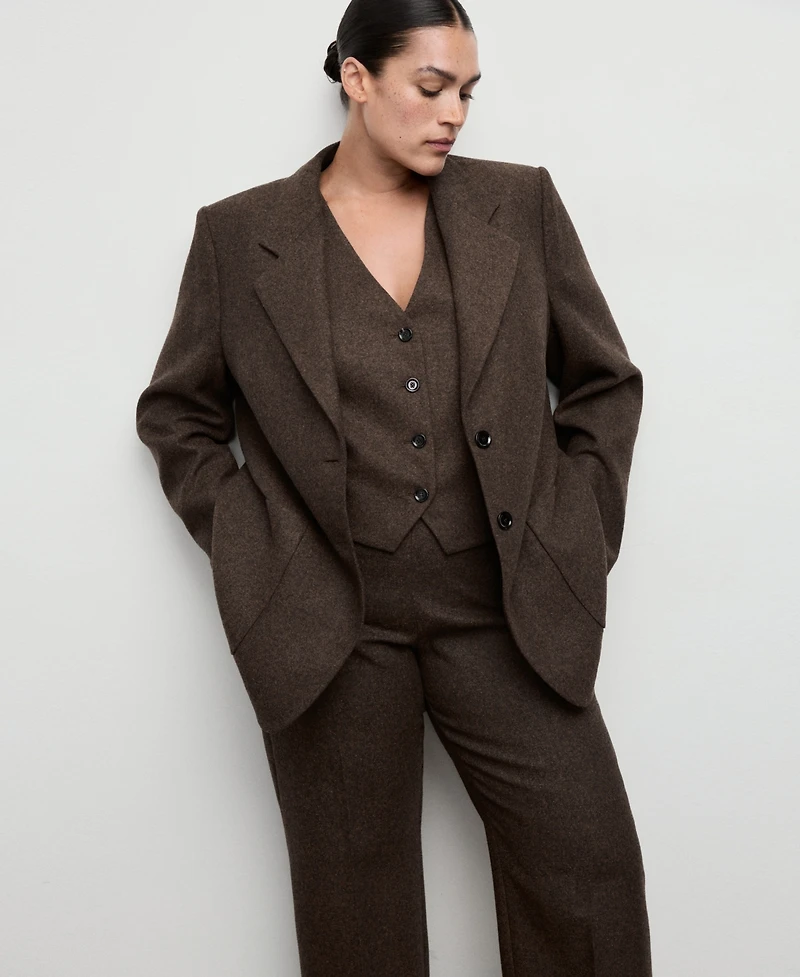 Mango Women's Speckled Wool Trousers