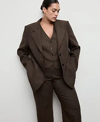 Mango Women's Speckled Wool Trousers