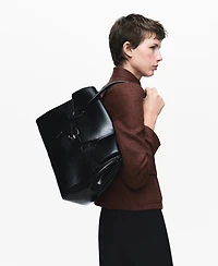 Mango Women's Band Collar And Pockets Wool Jacket