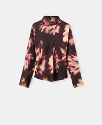 Mango Women's Tie-Dye Turtleneck Blouse