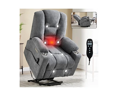 Sumyeg Power Lift Recliner Chair With Massage Heat Heavy Duty Motion Mechanism With Usb Type C Ports