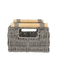 Household Essentials Decorative Woven Baskets, Set of 3, Grey
