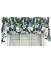 Rlf Home Hydrangea Empire Valance Tuxedo Black 3 Scoop. 64 X22w X 25 X22l For Windows Up To 60 X22w