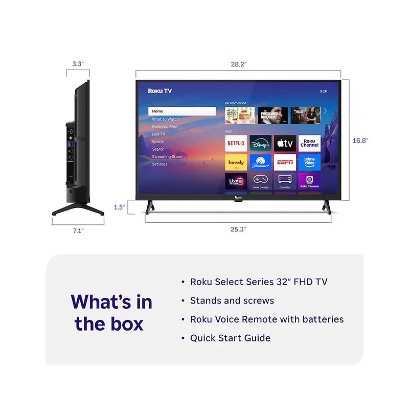 Roku 32" Select Series Fhd Led Smart Tv - 32R3D5