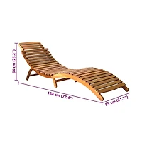 vidaXL Taupe Solid acacia wood Standard Foldable Sunlounger
