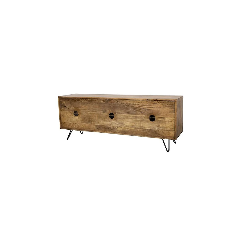 Porter Designs Alpine Solid Wood Tv Stand, Natural
