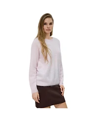 Bellemere New York Women Brushed Silk Cashmere Crew-Neck Sweater