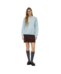 Bellemere New York Women Brushed Silk Cashmere Crew-Neck Sweater