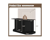 Casainc Modern Storage Cabinet With Fish Tank Stand Power Outlet