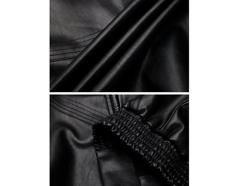 Aelfric Eden Women's Zip Up Ruched Leather Jacket