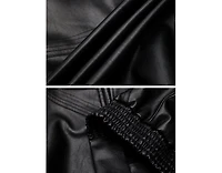 Aelfric Eden Women's Zip Up Ruched Leather Jacket