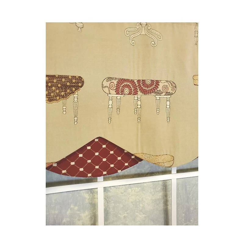 Rlf Home Ottoman Petticoat 3" Rod Pocket Lining Luxurious and Elegant Window Treatment Valance