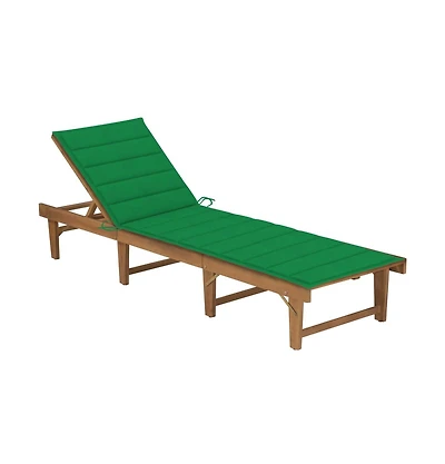 vidaXL Set of 1 Sun Lounger Solid Acacia Wood Large Foldable Sun Lounger