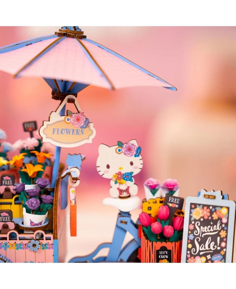 Flash Popup Diy 3D Puzzle - Hello Kitty Flower Cart 184pcs