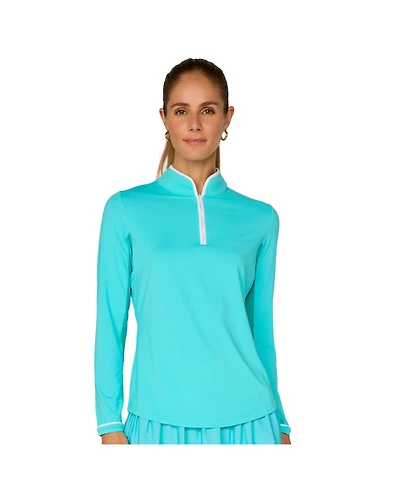 G Lifestyle Binding Quarter Zip Top