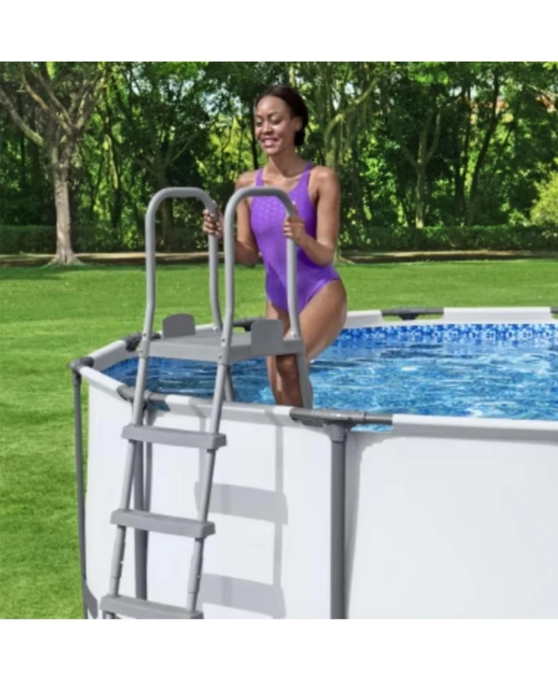 Bestway Flowclear 52 Inch Heavy Duty Metal A Frame Above Ground Pool Ladder