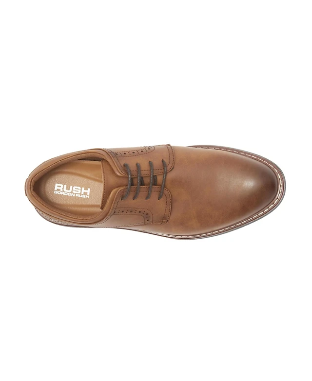 gordon rush brown dress shoes Rush Gordon Rush Men's Plain Toe Dress Shoe - Cognac