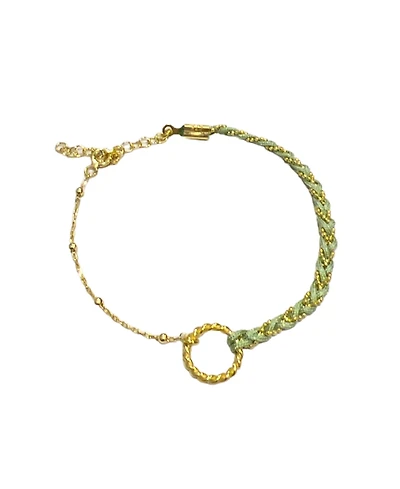 Spero London Handmade Rope Braided Sterling Silver Beaded Chain Bracelet