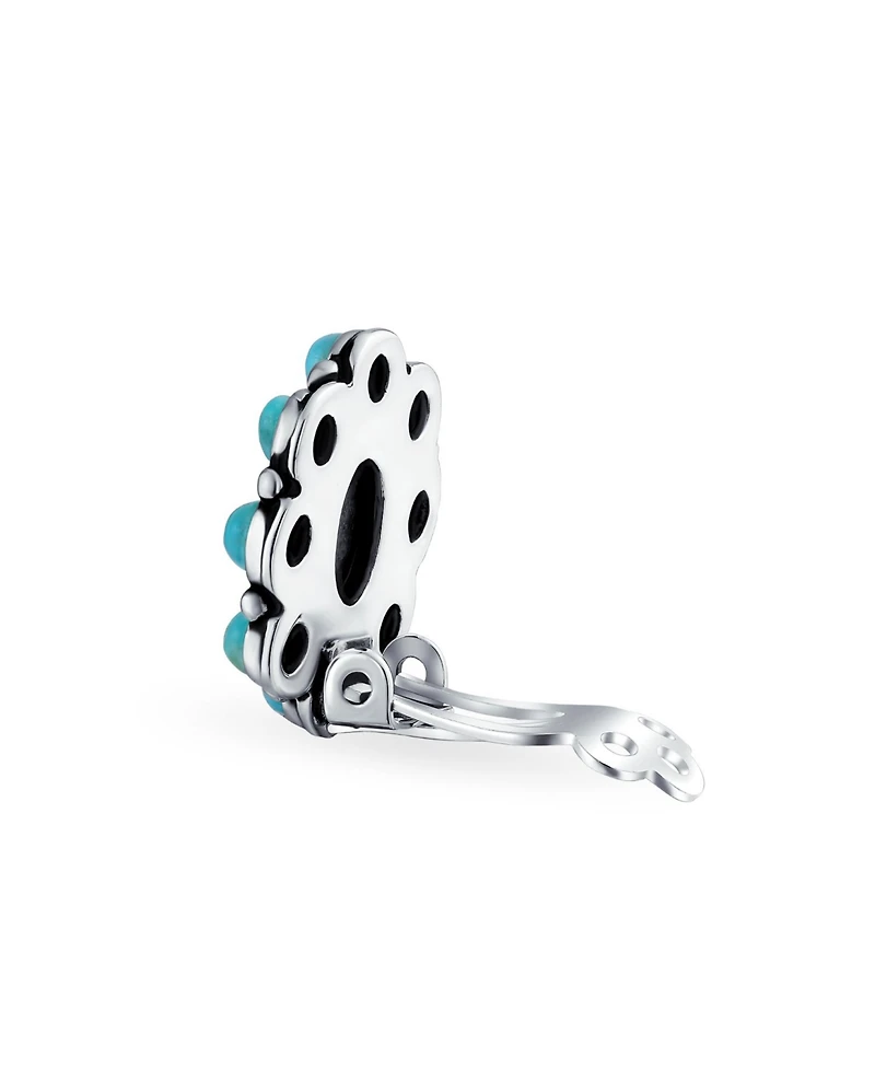 Bling Jewelry Set of 2 Southwestern-Inspired Turquoise and Multicolor Clip-On Earrings Sterling Silver