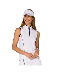 G Lifestyle Clothing Women's Sleeveless Piping Mock Neck Top