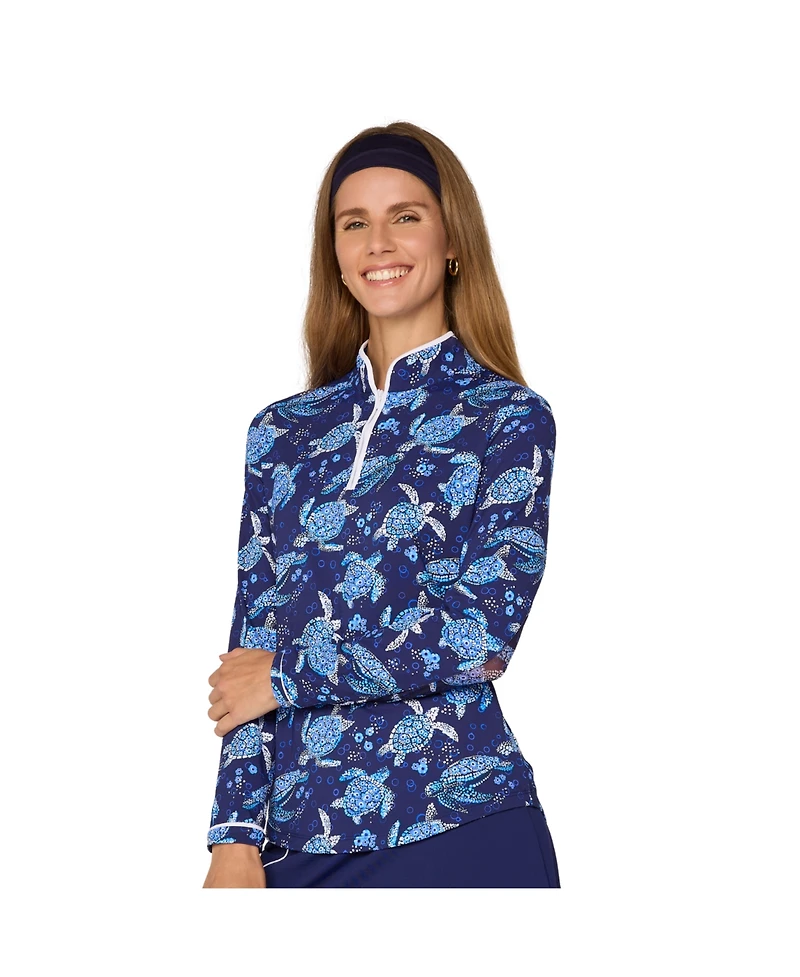 G Lifestyle Clothing Women's Sleeveless Piping Mock Neck Top