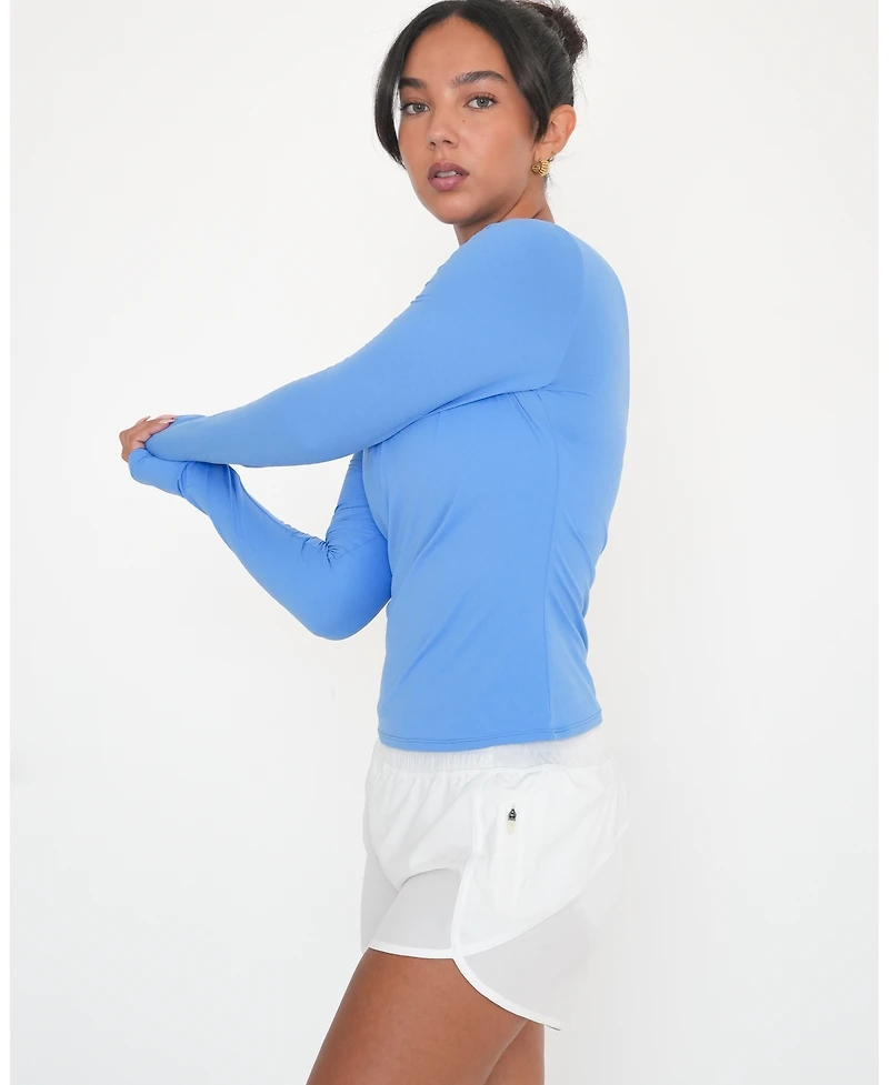 Rebody Active Women's Raya Mid-Length Compression Nylon Long-Sleeve Top