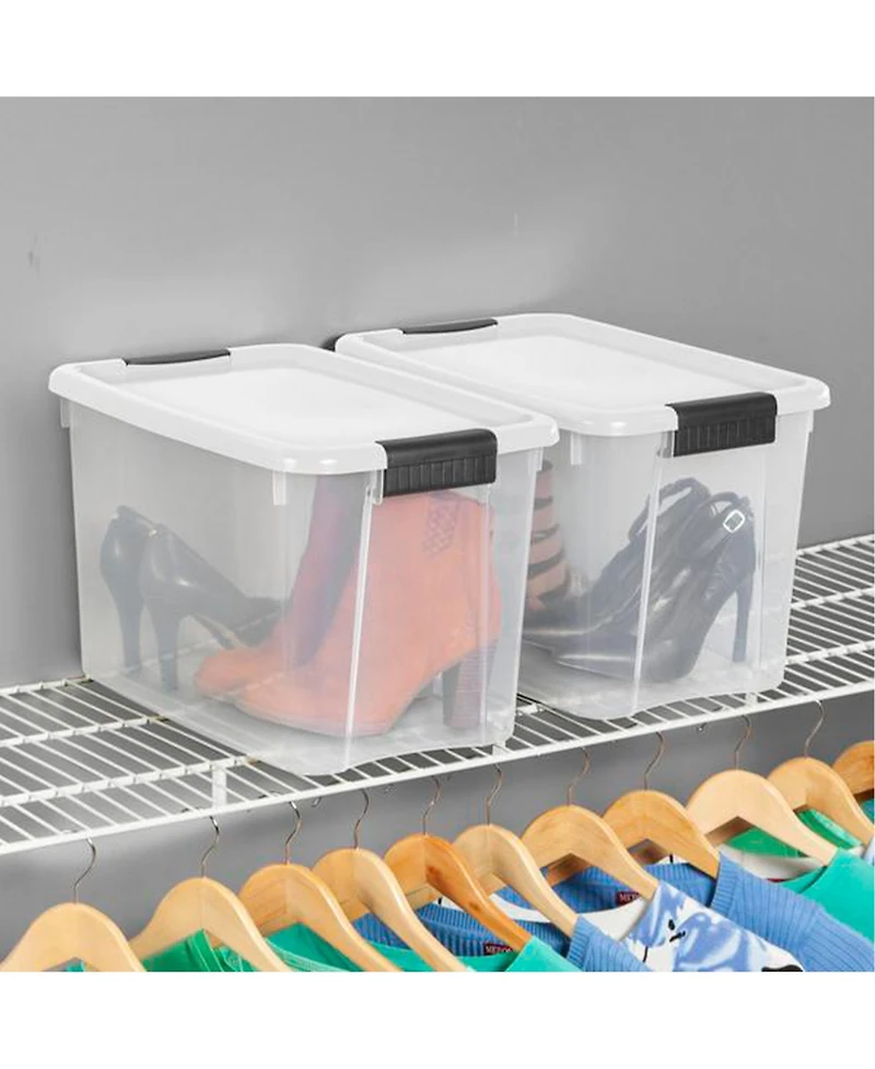 Sterilite 30 Qt 6-Pack & 18 Qt 6-Pack Clear Plastic Stackable Storage Bin w/ Lid