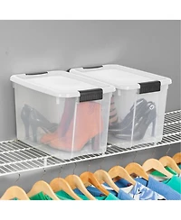 Sterilite 30 Qt 6-Pack & 18 Qt 6-Pack Clear Plastic Stackable Storage Bin w/ Lid