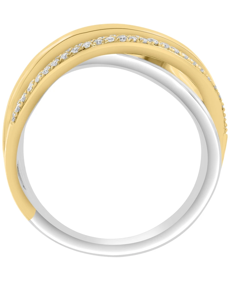 Effy Collection Diamond (1/5 ct. t.w.) Ring in 14k Gold Plating Over Sterling Silver