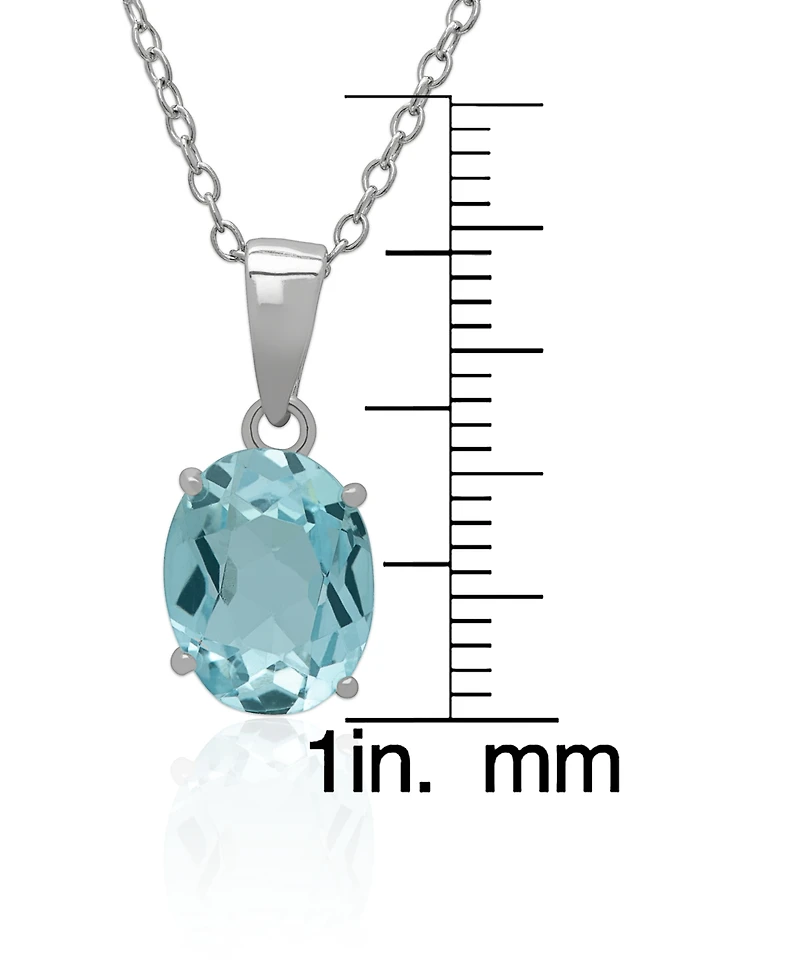 Macy's 2-Pc. Blue Topaz (6.50 ct. t.w.) Star Pendant Necklace & Earrings Set in Sterling Silver