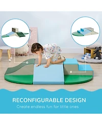 Qaba 6-Pieces Foam Climbing Blocks for Toddlers 1-3 Years, Assorted