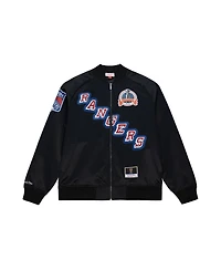 Unisex Mark Messier Black New York Rangers Maxxed Out Full-Zip Satin Jacket